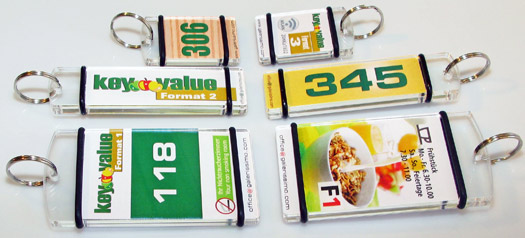 günstige, personalisierte schlüsselanhänger in 3 Standardformaten