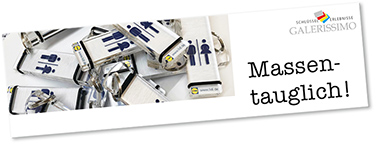 WC-Schlüsselanhänger in drei Formaten